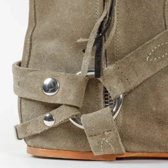 Isabel Marant Étoile ‘Ralf’ Olive Suede Ankle Boots - Picture 9 of 10